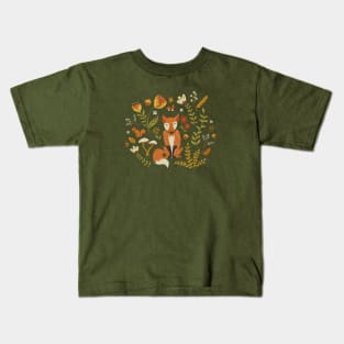 Foxes in an Autumn Garden Kids T-Shirt